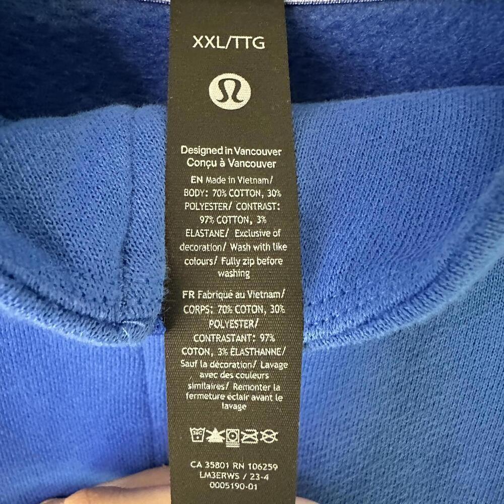 NWT Lululemon Steady State Half Zip Hoodie Blazer Blue Tone BLBT Size XXL - Picture 5 of 7